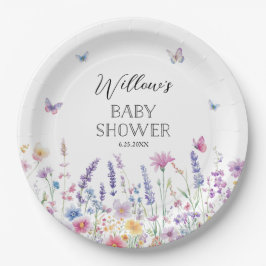Plato De Papel Butterfly Garden Baby Shower Paper Plates
