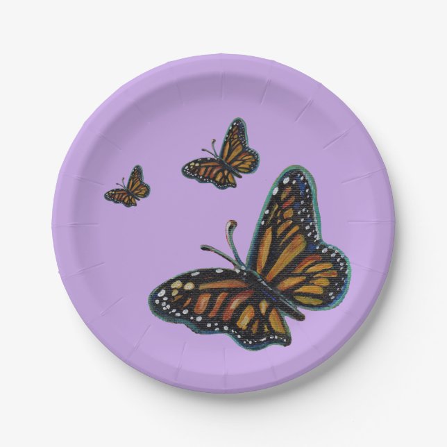 Plato De Papel Butterfly party plates by Renee Lavoie (Anverso)