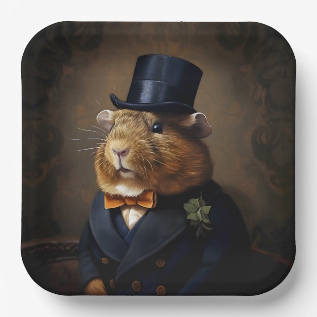 Plato De Papel Caballero del Cerdo Edwardian Guinea (Anverso)