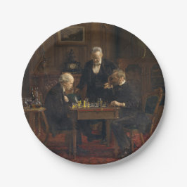 Plato De Papel Caballeros jugando al ajedrez (Thomas Eakins)