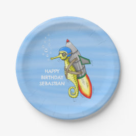 Plato De Papel Caballito de mar cohete