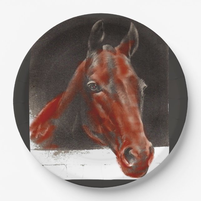 Plato De Papel caballo amistoso (Anverso)