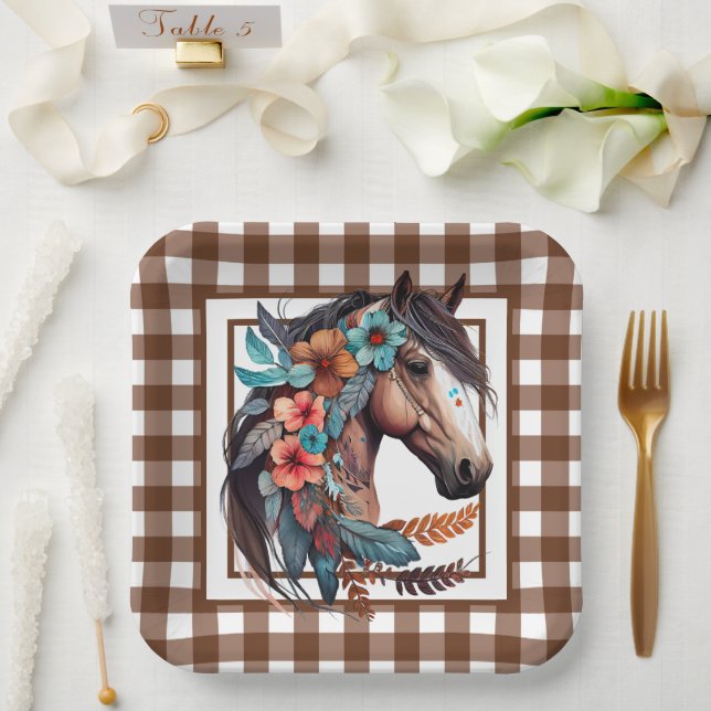 Plato De Papel Caballo de campo (Boda)