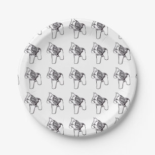 Plato De Papel Caballo de Dala por placa de Julia Persson-Morrill
