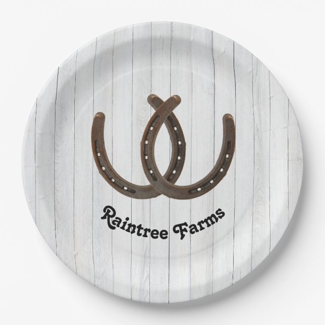 Plato De Papel Caballo de herradura personalizado (Anverso)