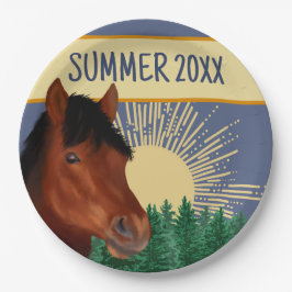 Plato De Papel Caballo de Lover Brown ecuestre