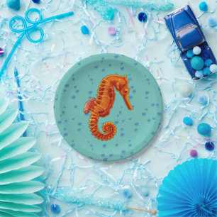 Plato De Papel Caballo de mar
