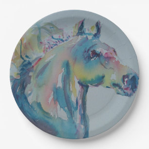 Plato De Papel Caballo de muchos colores