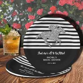 Plato De Papel Caballo de plata en la ducha de la novia Altar