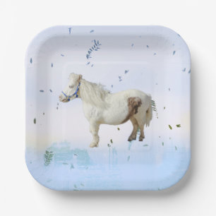 Plato De Papel Caballo de pony en miniatura de caballo de granja