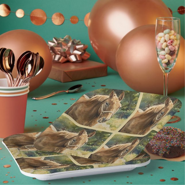 Plato De Papel Caballo elegante - Placa de papel (Multi)