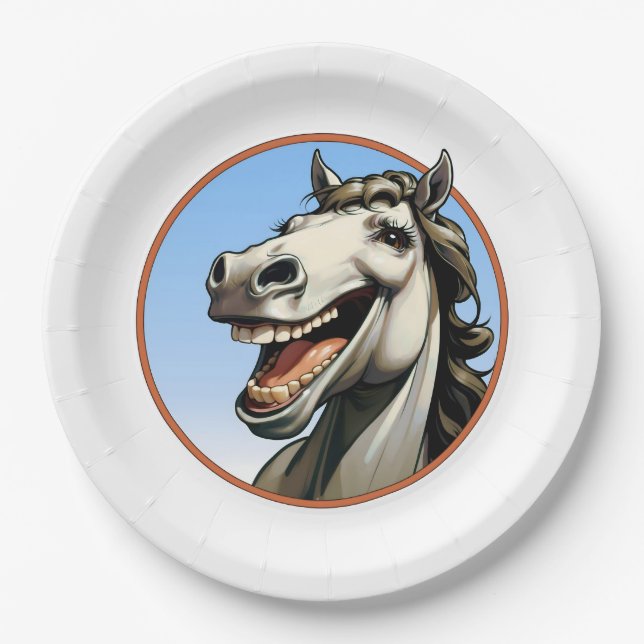 Plato De Papel caballo gracioso (Anverso)