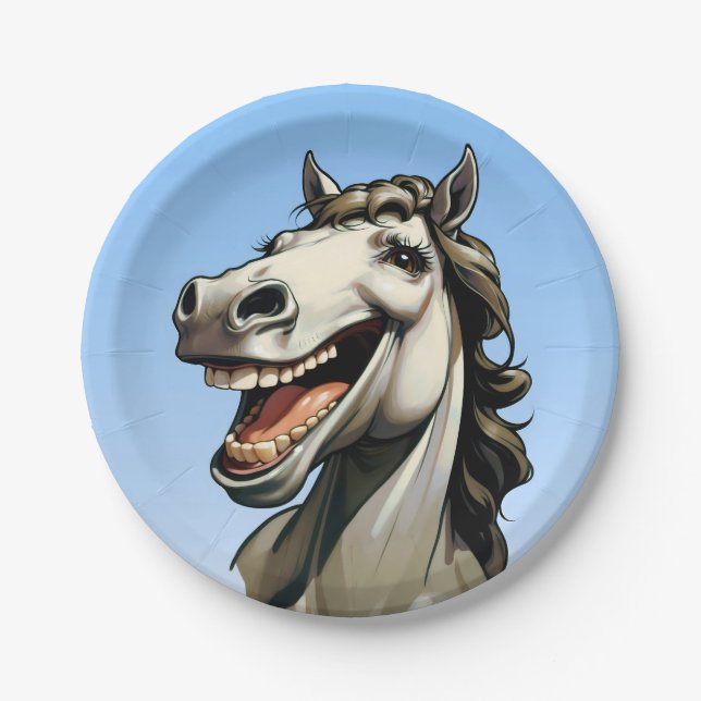 Plato De Papel caballo gracioso (Anverso)