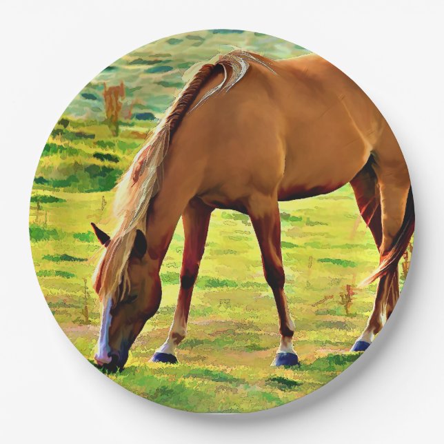 PLATO DE PAPEL CABALLO GRANDE DE LAS PRIMAVERAS (Anverso)