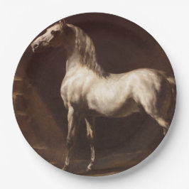 Plato De Papel Caballo gris de manzana (por Théodore Géricault)