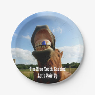 Plato De Papel Caballo habilitado para diente azul