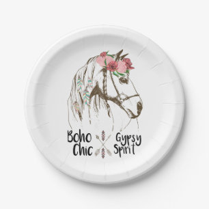 Plato De Papel Caballo lindo Boho País Occidental Fiesta Ecuestr