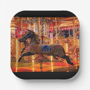 Plato De Papel Caballo negro