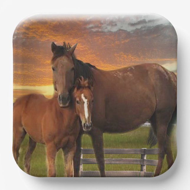 Plato De Papel Caballo y pony (Anverso)
