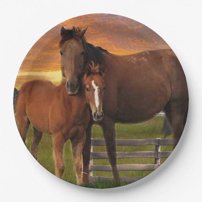 Plato De Papel Caballo y pony (Anverso)