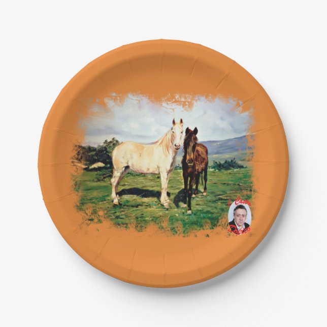 Plato De Papel Caballos/Cabalos/Horses (Anverso)