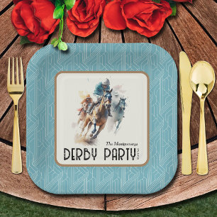 Plato De Papel Caballos de carreras Derby Fiesta Aqua Square