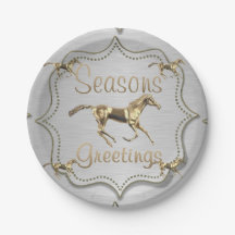 Caballos De Oro En Saludos De Las Temporadas De Pl