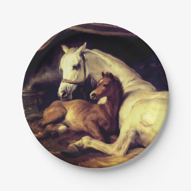 Plato De Papel Caballos Landseer (Anverso)