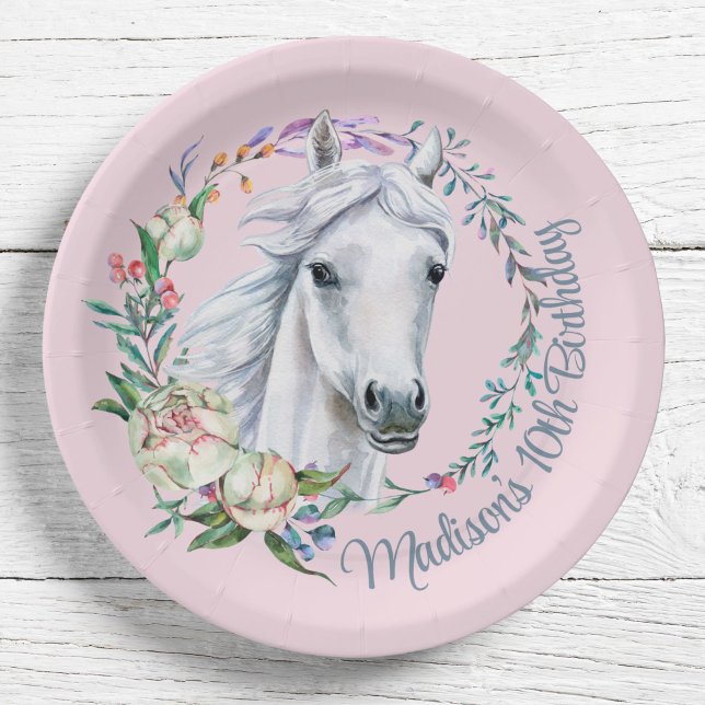 Plato De Papel Caballos montados en el cumpleaños de la vaquera p (Subido por el creador)