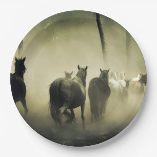 Plato De Papel Caballos salvajes
