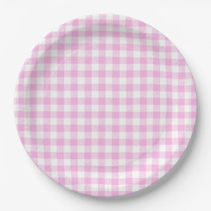 Plato De Papel Cabaña de Campo Cocina Cuadro Rosa