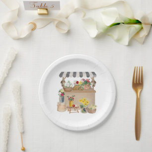 Plato De Papel Cabecera de carrito de flores de mercado para agri