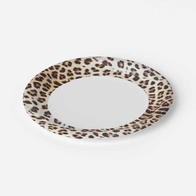 Plato De Papel Cabello leopardo (Angular)