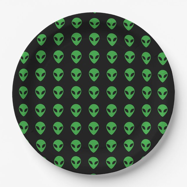 Plato De Papel Cabeza Alien (Anverso)