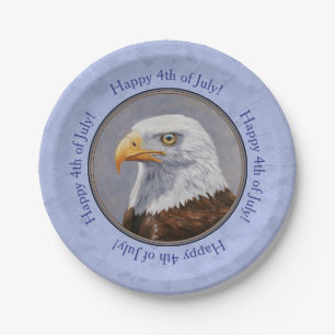 Plato De Papel Cabeza de águila calva azul
