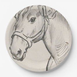 Plato De Papel Cabeza de caballo (por Alfred Dehodencq)