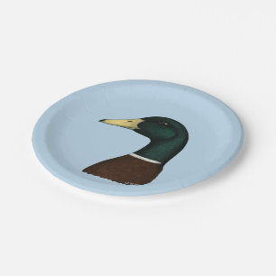 Plato De Papel Cabeza de Drake del pato silvestre