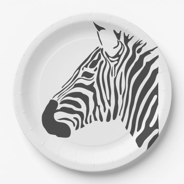 PLATO DE PAPEL CABEZA DE LA CEBRA (Anverso)