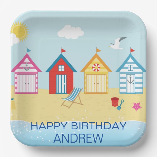Plato De Papel Cabinas de playa (Anverso)