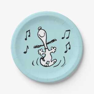 Plato De Papel Cacahuetes Baile Snoopy