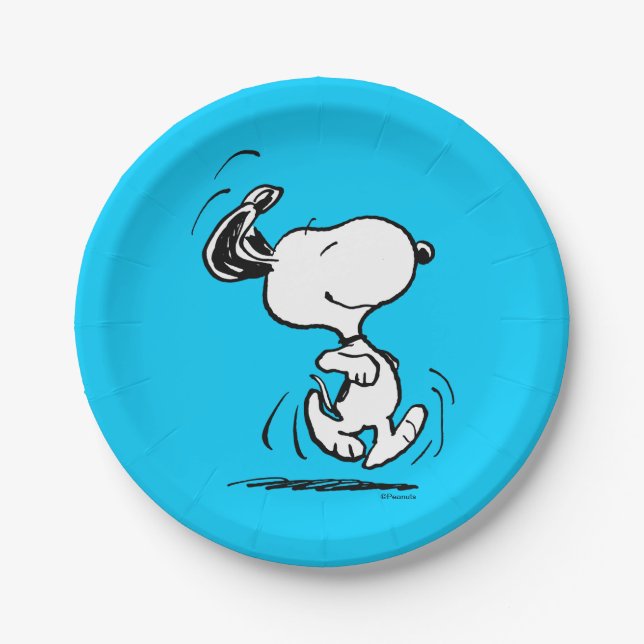 Plato De Papel Cacahuetes | Baile Snoopy Happy (Anverso)