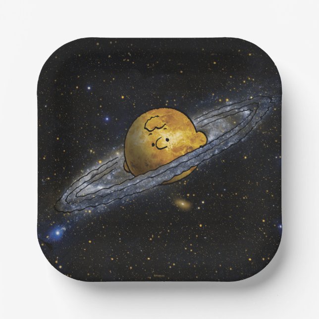 Plato De Papel Cacahuetes | Charlie Brown Espaciado (Anverso)