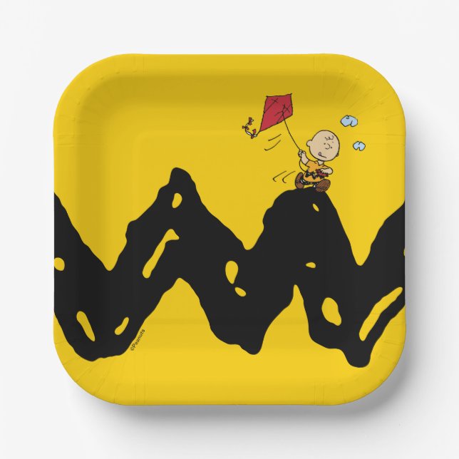 Plato De Papel Cacahuetes | Charlie Brown Flying Kite (Anverso)
