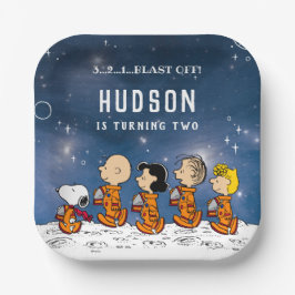 Plato De Papel Cacahuetes | Cumpleaños espacial