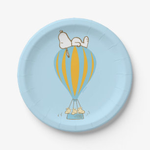 Plato De Papel Cacahuetes   Globo de aire caliente Snoopy & Woods