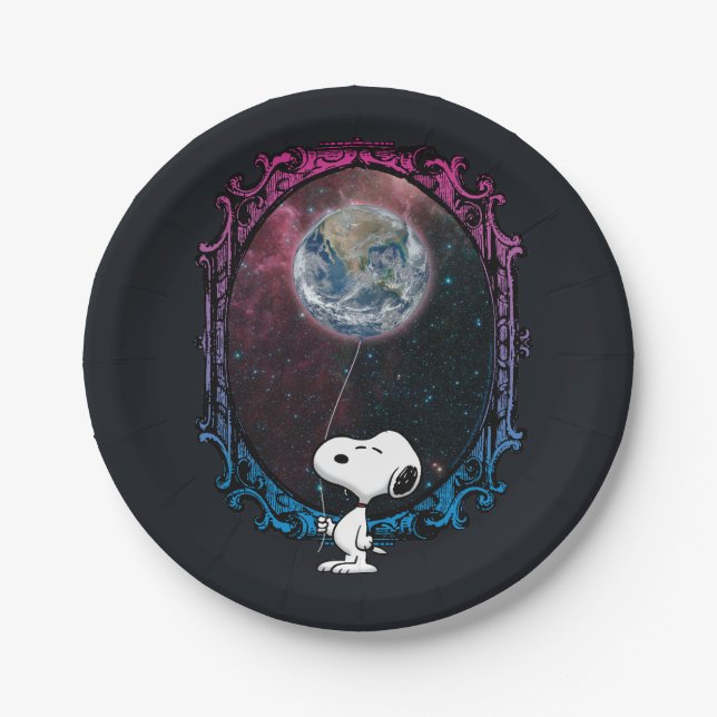 Plato De Papel Cacahuetes | Globo Snoopy Spout (Anverso)