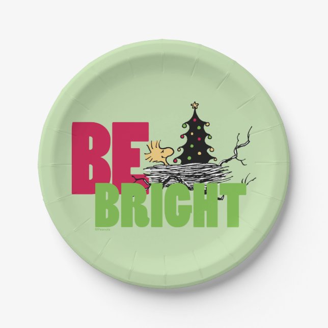 Plato De Papel Cacahuetes | Los Navidades de Woodstock son brilla (Anverso)