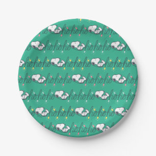 Plato De Papel Cacahuetes   Modelo de Navidades Snoopy Ho Ho Ho