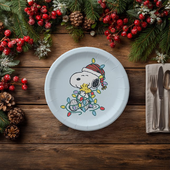 Plato De Papel Cacahuetes | Navidades Amor y Luces (Paper plate on table)