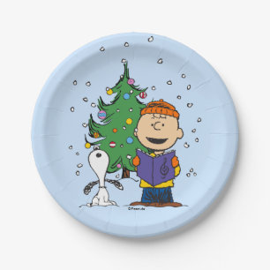Plato De Papel Cacahuetes Navidades Caroling